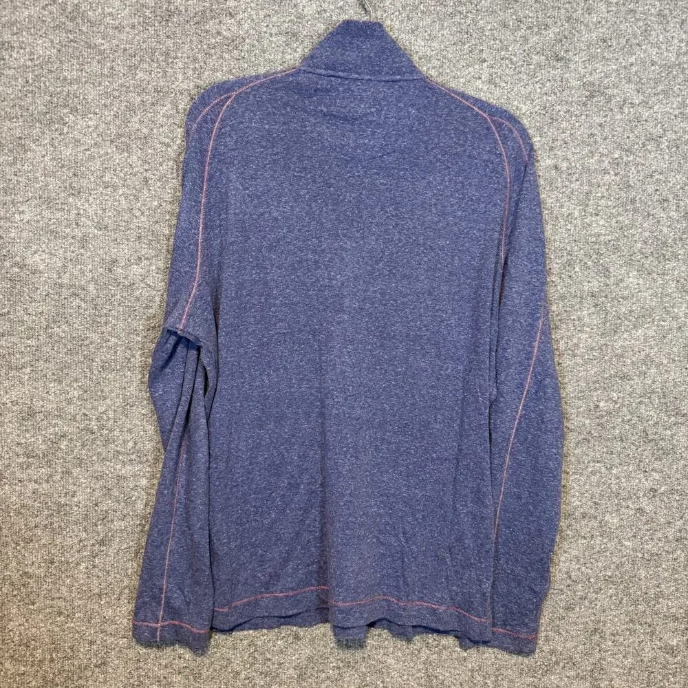Robert Graham Sweater Mens XL Blue 1/4 Zip Knit Pullover Long Sleeve Classic Fit